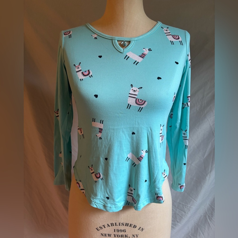 Aqua Llama Print Kids Top